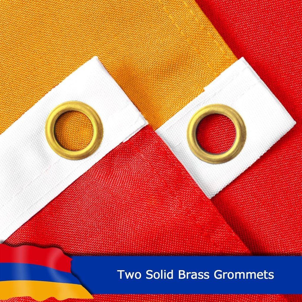 Armenia Armenian Flag for Outside, 400D Heavy Duty Polyester, Double - Sided Printing, Quadruple Stitched Fly Hem, Fade Resistant, 2 Brass Grommets