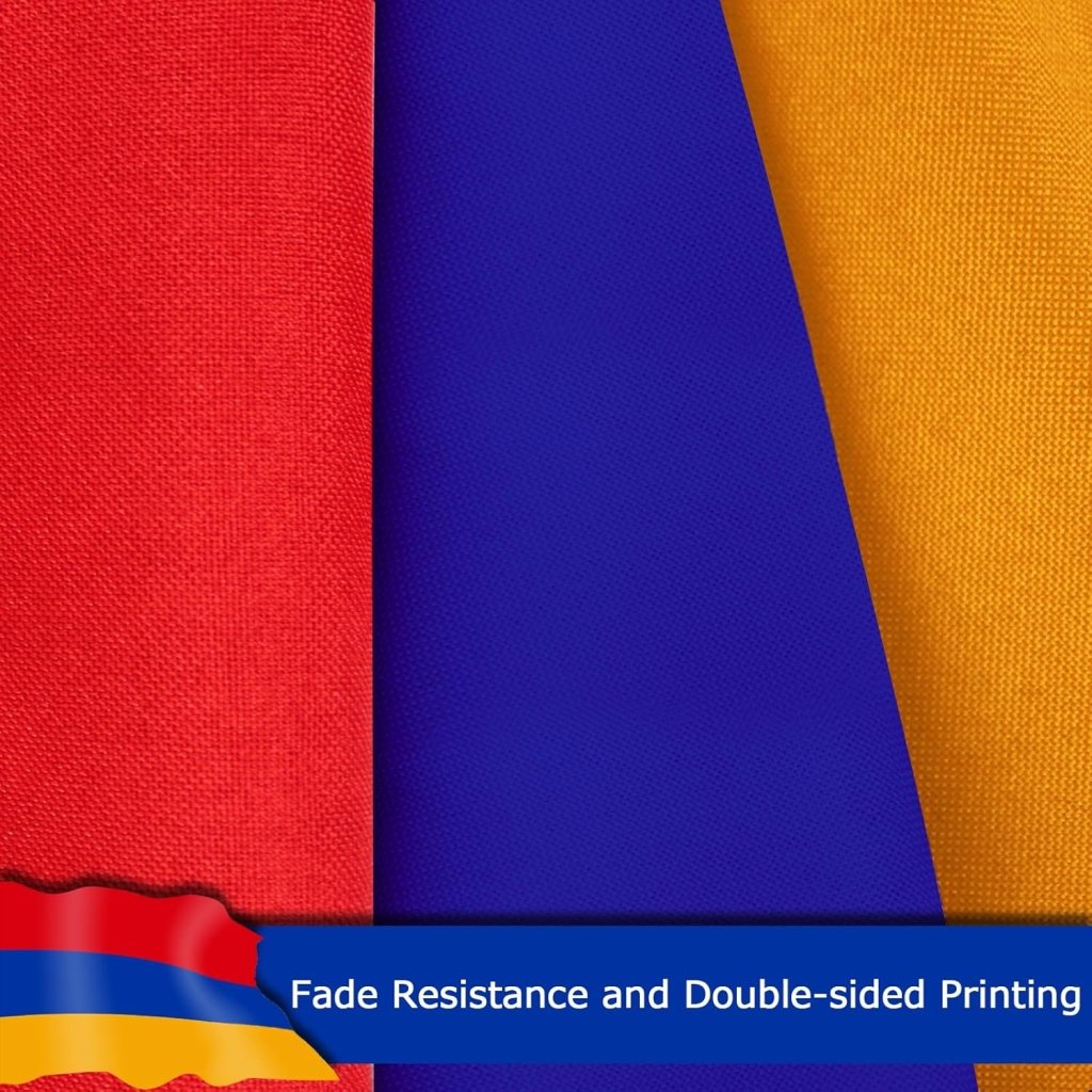 Armenia Armenian Flag for Outside, 400D Heavy Duty Polyester, Double - Sided Printing, Quadruple Stitched Fly Hem, Fade Resistant, 2 Brass Grommets