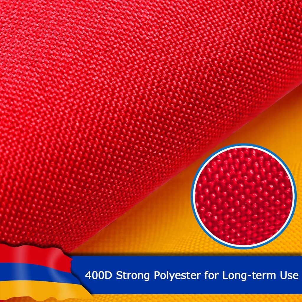 Armenia Armenian Flag for Outside, 400D Heavy Duty Polyester, Double - Sided Printing, Quadruple Stitched Fly Hem, Fade Resistant, 2 Brass Grommets