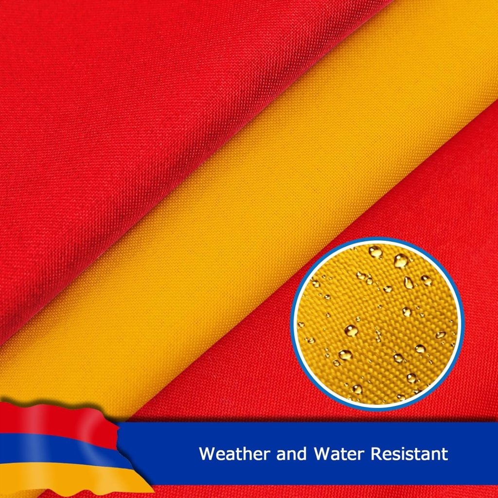 Armenia Armenian Flag for Outside, 400D Heavy Duty Polyester, Double - Sided Printing, Quadruple Stitched Fly Hem, Fade Resistant, 2 Brass Grommets