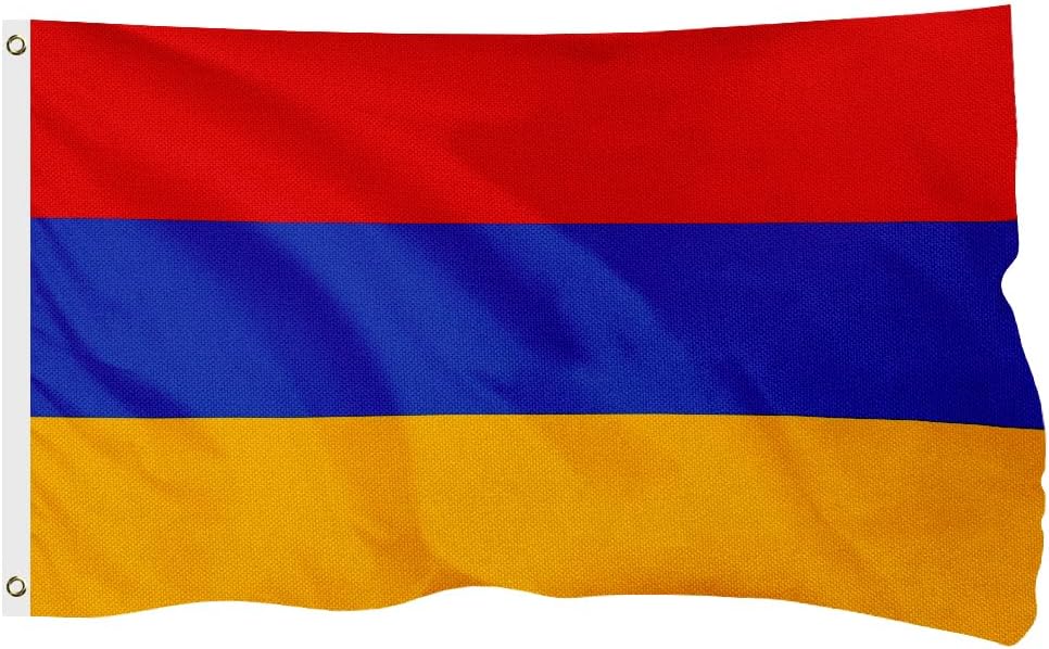 Armenia Armenian Flag for Outside, 400D Heavy Duty Polyester, Double - Sided Printing, Quadruple Stitched Fly Hem, Fade Resistant, 2 Brass Grommets