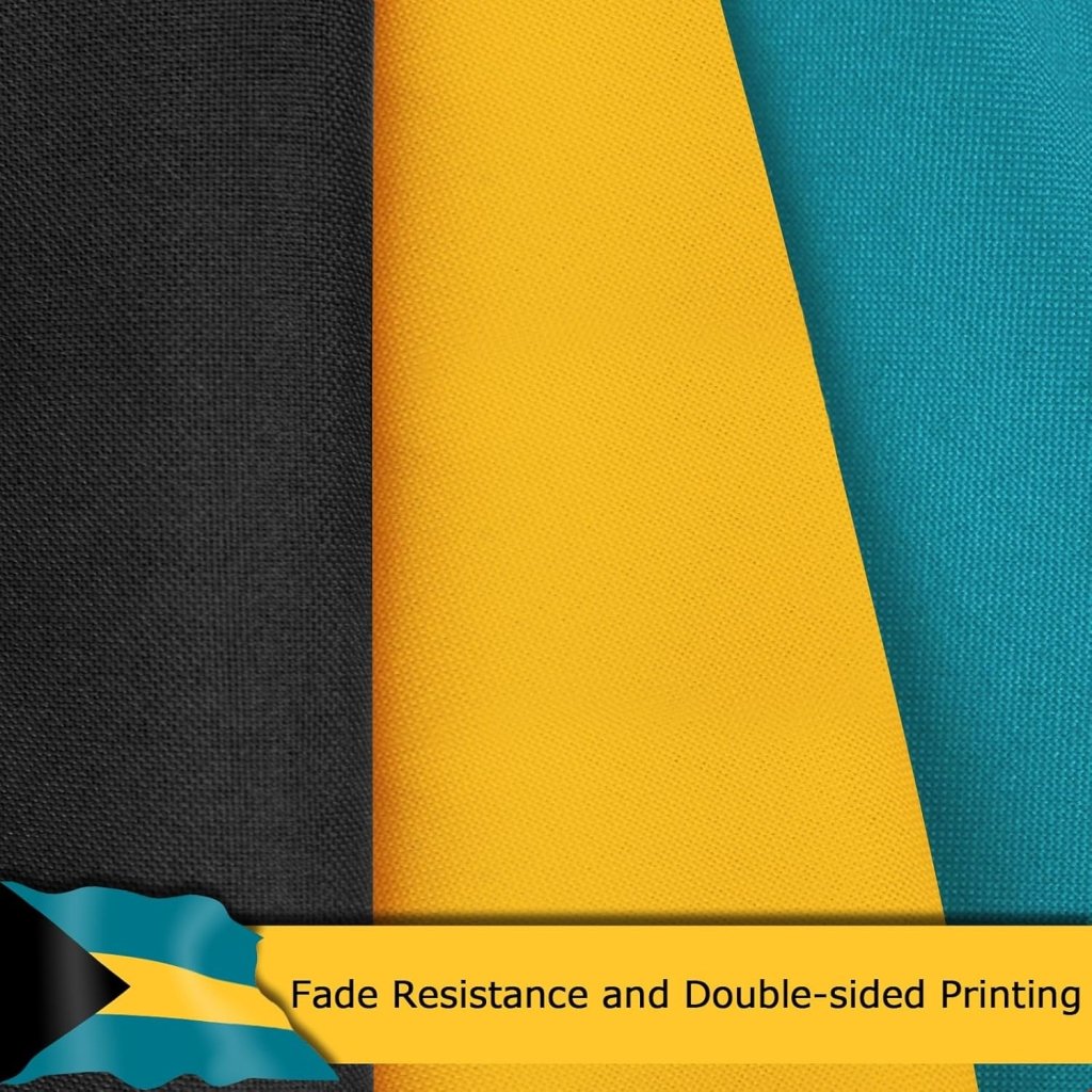 Bahamas Bahamian Flag for Outside, 400D Heavy Duty Polyester, Double - Sided Printing, Quadruple Stitched Fly Hem, Fade Resistant, 2 Brass Grommets