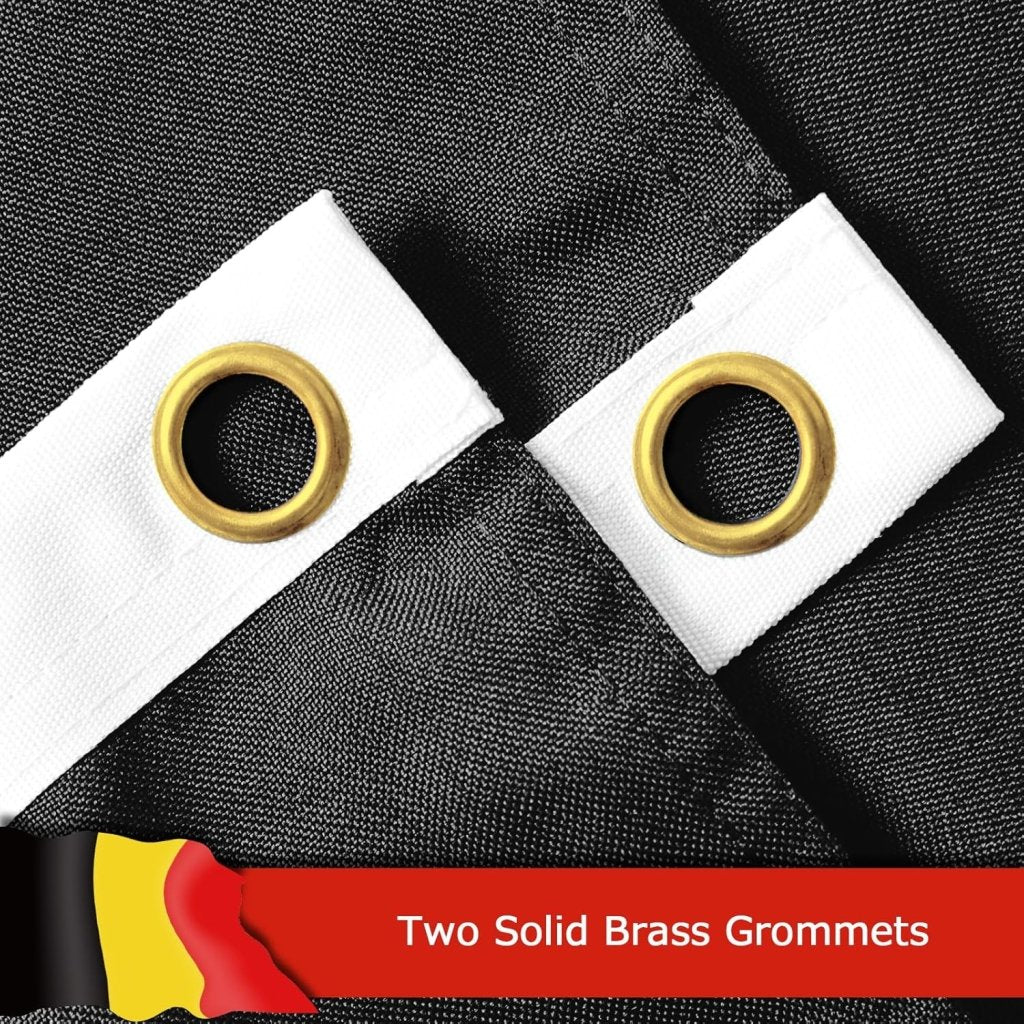 Belgium Belgian Flag for Outside, 400D Heavy Duty Polyester, Double - Sided Printing, Quadruple Stitched Fly Hem, Fade Resistant, 2 Brass Grommets