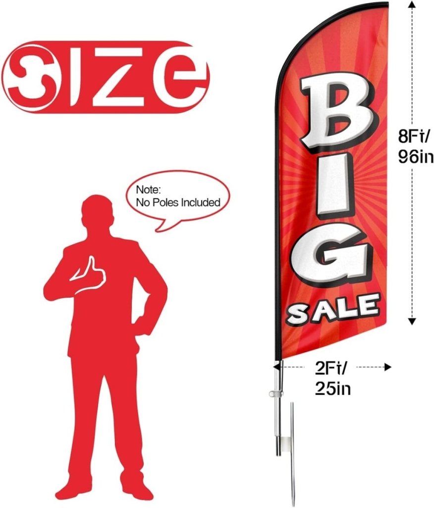 Big Sale Sign - Big Sale Feather Flag for Big Sale Business (Flagpole Not Included) - FSFlag