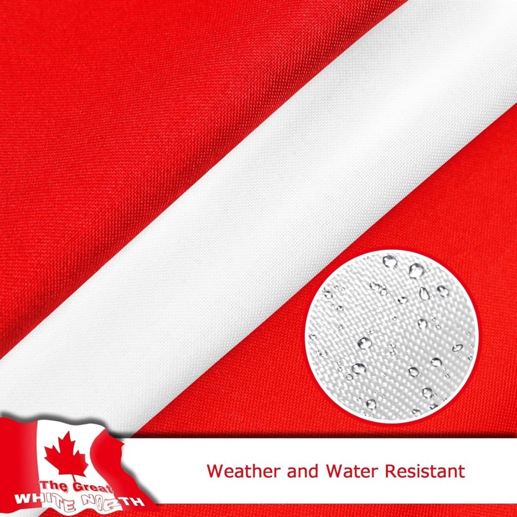 Canada Canadian The Great White North Flag for Outside, 400D Heavy Duty Polyester, Double - Sided Printing, Quadruple Stitched Fly Hem, Fade Resistant, 2 Brass Grommets