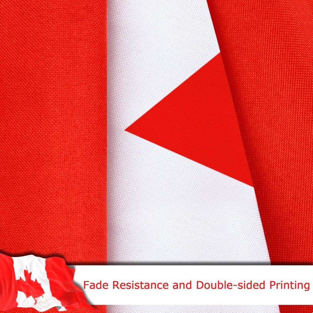 Canada Flag for Outside, 400D Heavy Duty Polyester, Double - Sided Printing, Quadruple Stitched Fly Hem, Fade Resistant, 2 Brass Grommets(副本)