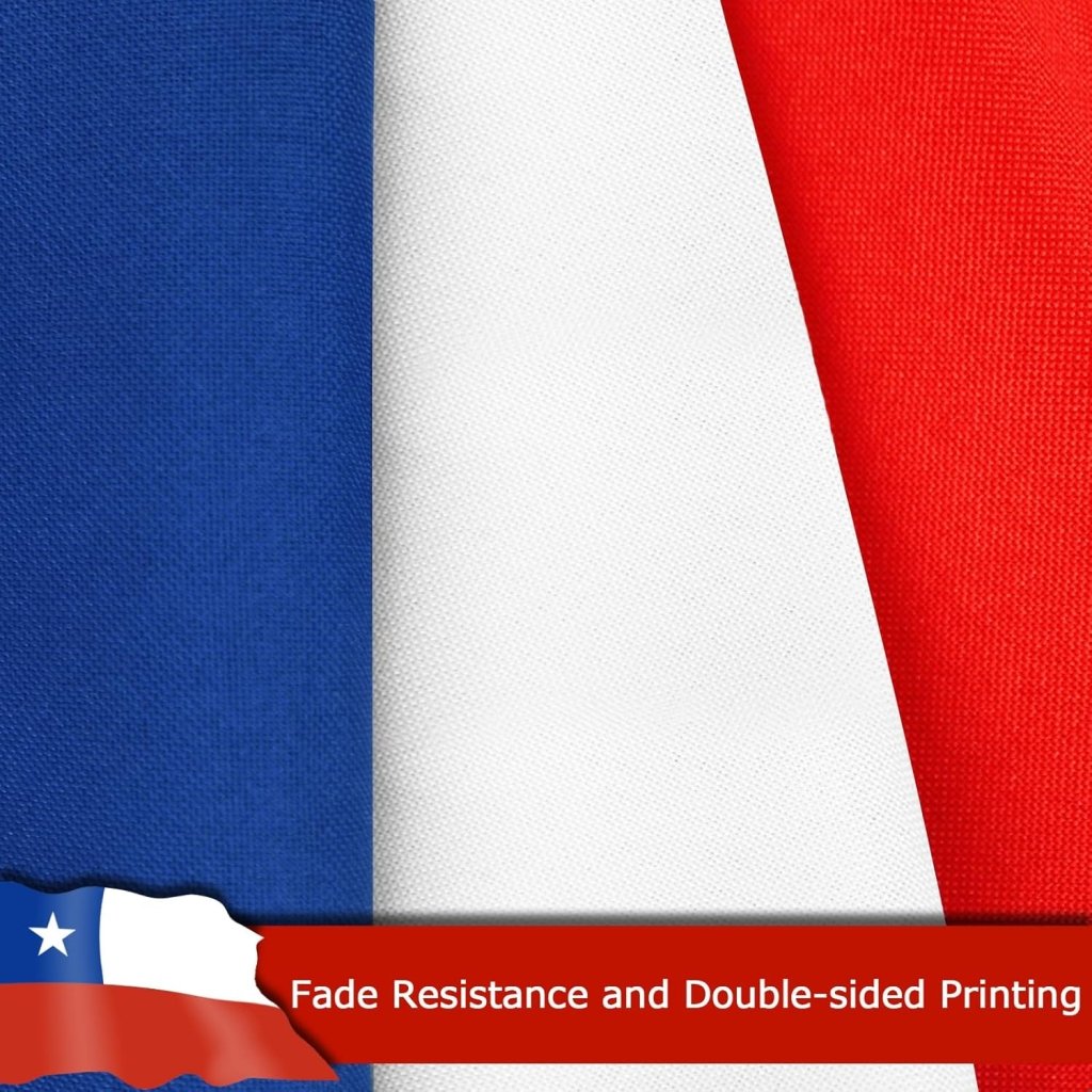 Chile Chilean Flag for Outside, 400D Heavy Duty Polyester, Double - Sided Printing, Quadruple Stitched Fly Hem, Fade Resistant, 2 Brass Grommets