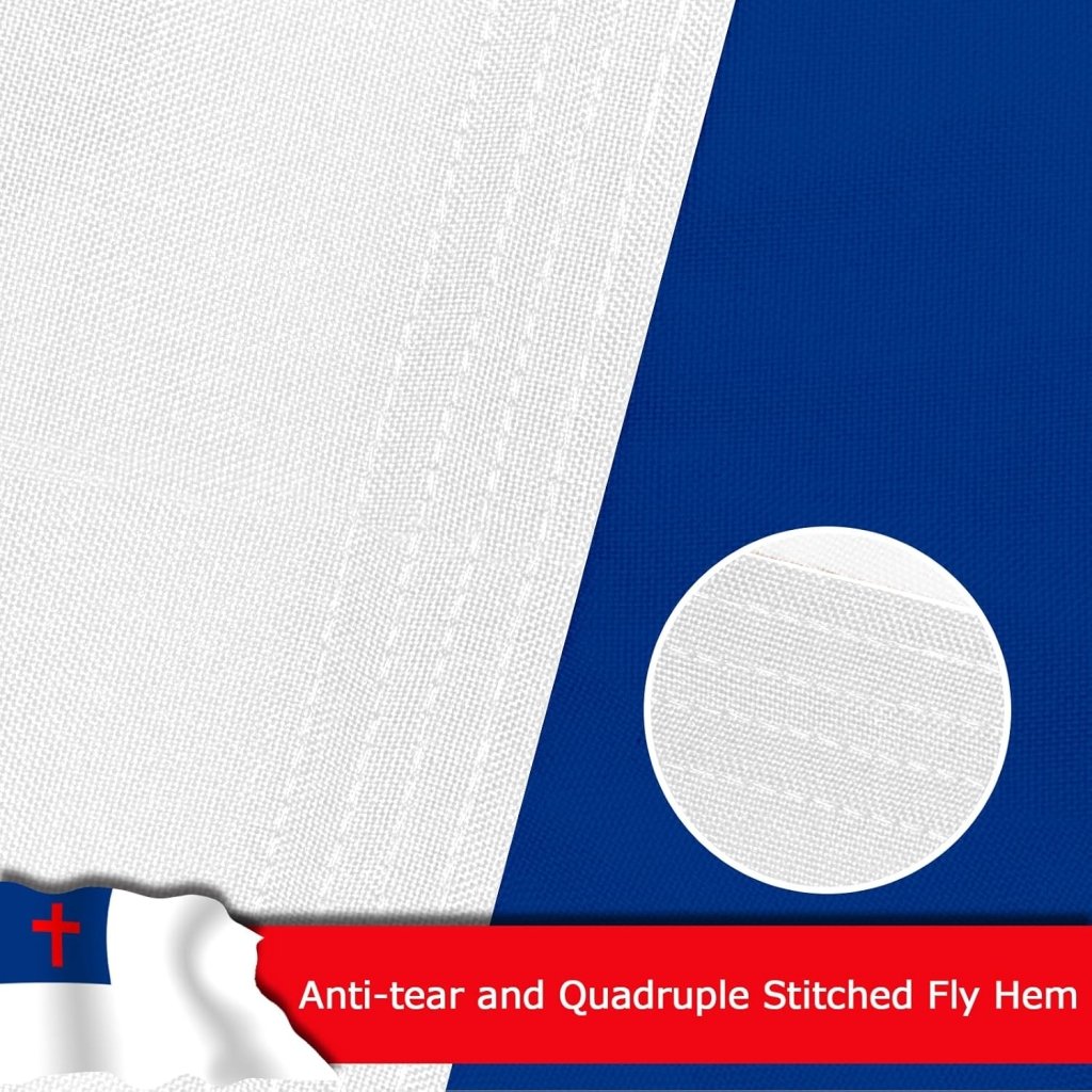 Christian Flag Religious Flag for Outside, 400D Heavy Duty Polyester, Double - Sided Printing, Quadruple Stitched Fly Hem, Fade Resistant, 2 Brass Grommets