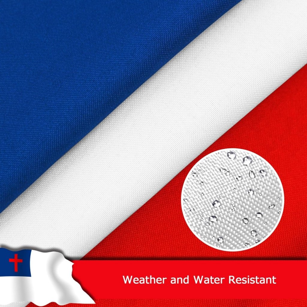 Christian Flag Religious Flag for Outside, 400D Heavy Duty Polyester, Double - Sided Printing, Quadruple Stitched Fly Hem, Fade Resistant, 2 Brass Grommets
