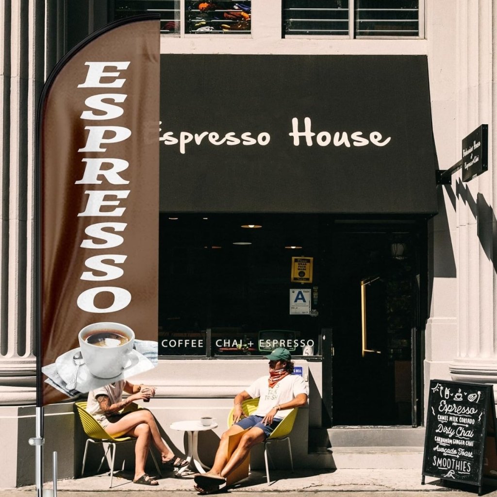 Coffee sign - 8ft Coffee Espresso Feather Flag!(Flagpole Not Included) - FSFlag
