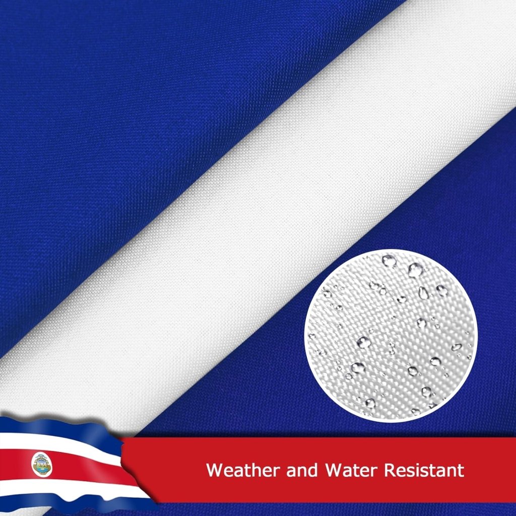 Costa Rica Costa Rican Flag for Outside, 400D Heavy Duty Polyester, Double - Sided Printing, Quadruple Stitched Fly Hem, Fade Resistant, 2 Brass Grommets