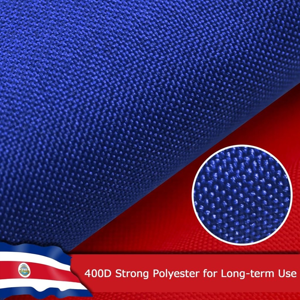 Costa Rica Costa Rican Flag for Outside, 400D Heavy Duty Polyester, Double - Sided Printing, Quadruple Stitched Fly Hem, Fade Resistant, 2 Brass Grommets