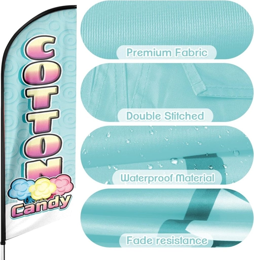 Cotton Candy Sign - 8ft Cotton Candy Feather Flag!(Flagpole Not Included) - FSFlag