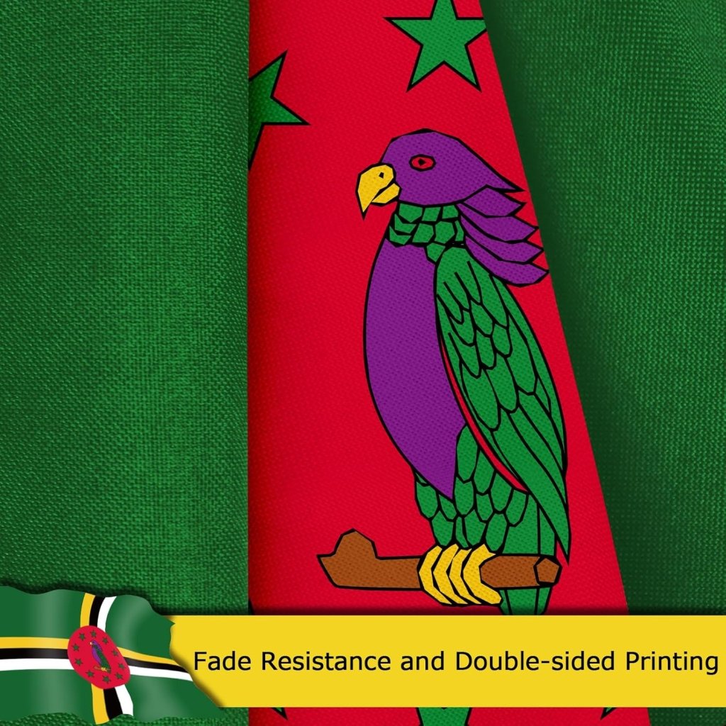 Dominica Dominican Flag for Outside, 400D Heavy Duty Polyester, Double - Sided Printing, Quadruple Stitched Fly Hem, Fade Resistant, 2 Brass Grommets