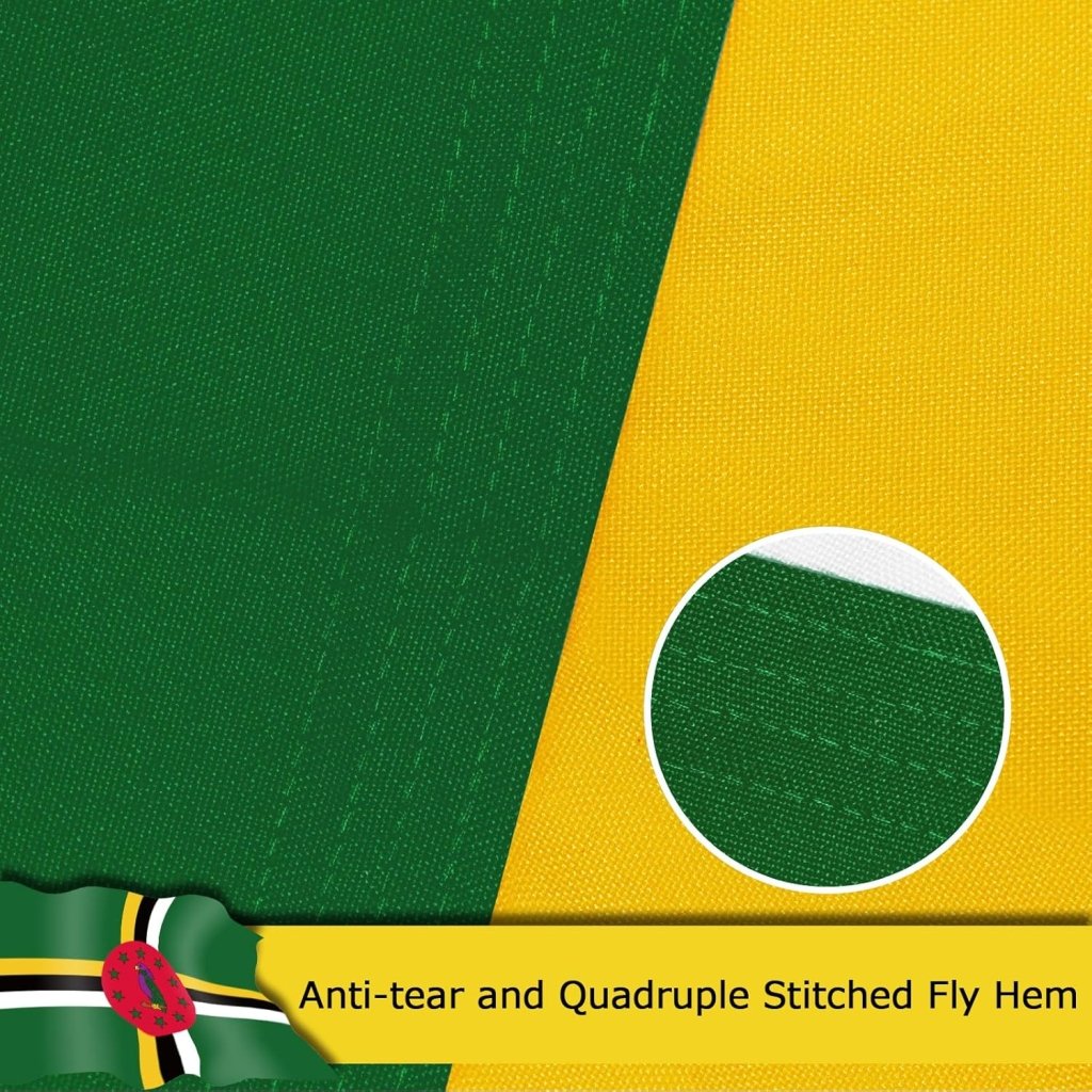 Dominica Dominican Flag for Outside, 400D Heavy Duty Polyester, Double - Sided Printing, Quadruple Stitched Fly Hem, Fade Resistant, 2 Brass Grommets