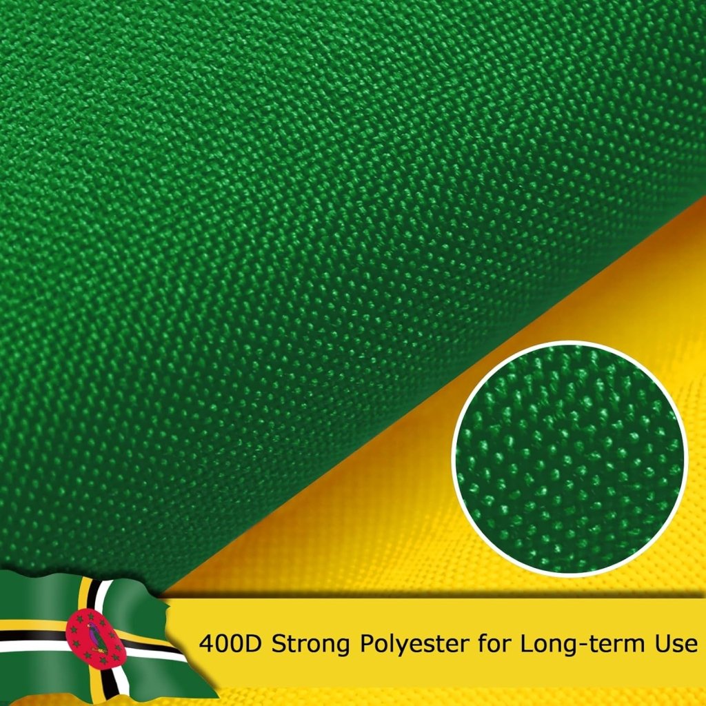 Dominica Dominican Flag for Outside, 400D Heavy Duty Polyester, Double - Sided Printing, Quadruple Stitched Fly Hem, Fade Resistant, 2 Brass Grommets