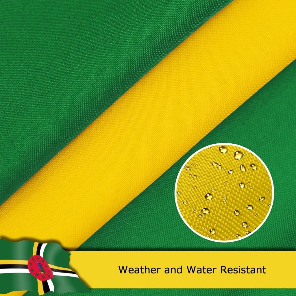 Dominica Dominican Flag for Outside, 400D Heavy Duty Polyester, Double - Sided Printing, Quadruple Stitched Fly Hem, Fade Resistant, 2 Brass Grommets