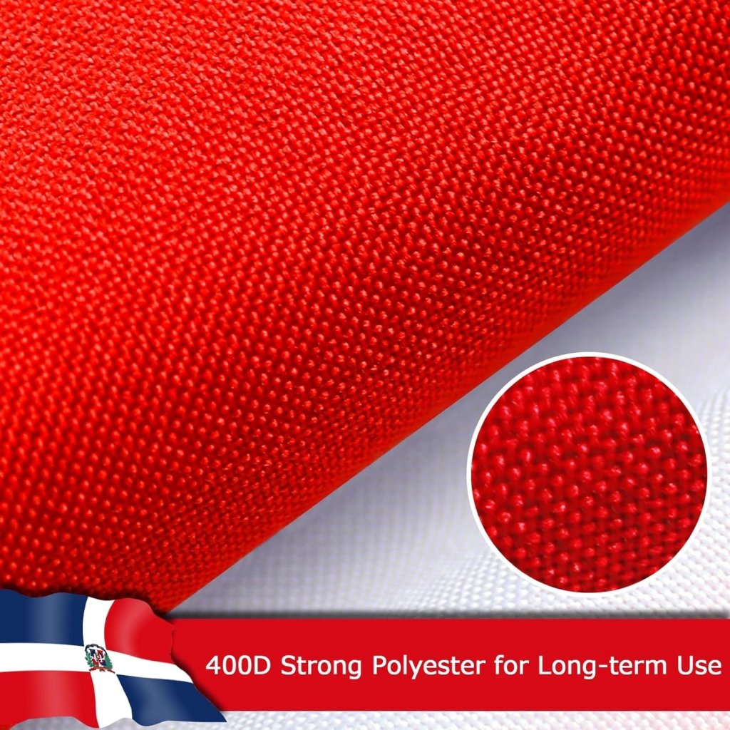 Dominican Republic Flag for Outside, 400D Heavy Duty Polyester, Double - Sided Printing, Quadruple Stitched Fly Hem, Fade Resistant, 2 Brass Grommets