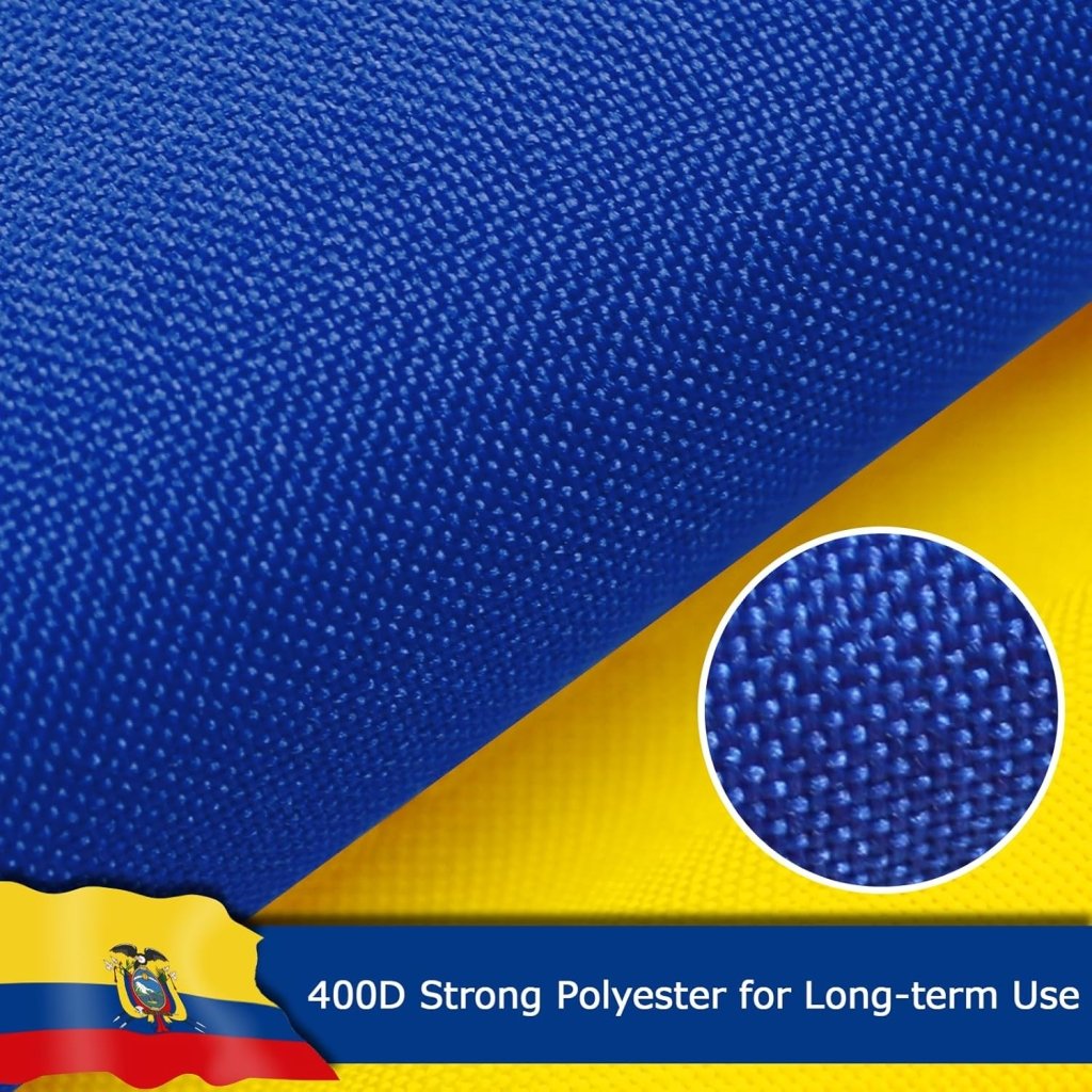Ecuador Ecuadorian Flag for Outside, 400D Heavy Duty Polyester, Double - Sided Printing, Quadruple Stitched Fly Hem, Fade Resistant, 2 Brass Grommets