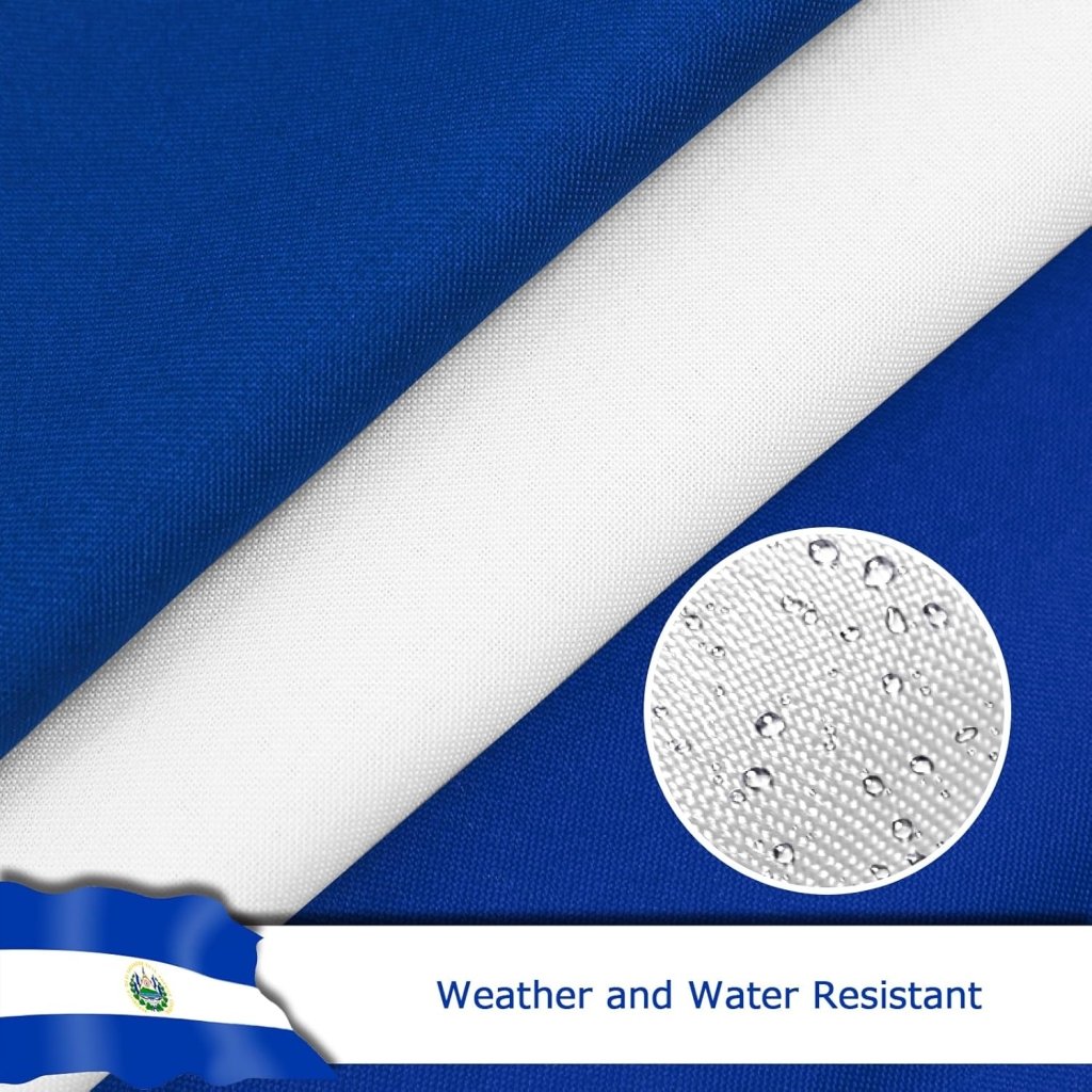 El Salvador El Salvadoran Flag for Outside, 400D Heavy Duty Polyester, Double - Sided Printing, Quadruple Stitched Fly Hem, Fade Resistant, 2 Brass Grommets