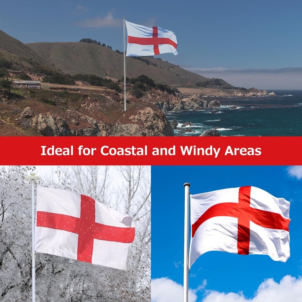 England English Flag for Outside, 400D Heavy Duty Polyester, Double - Sided Printing, Quadruple Stitched Fly Hem, Fade Resistant, 2 Brass Grommets