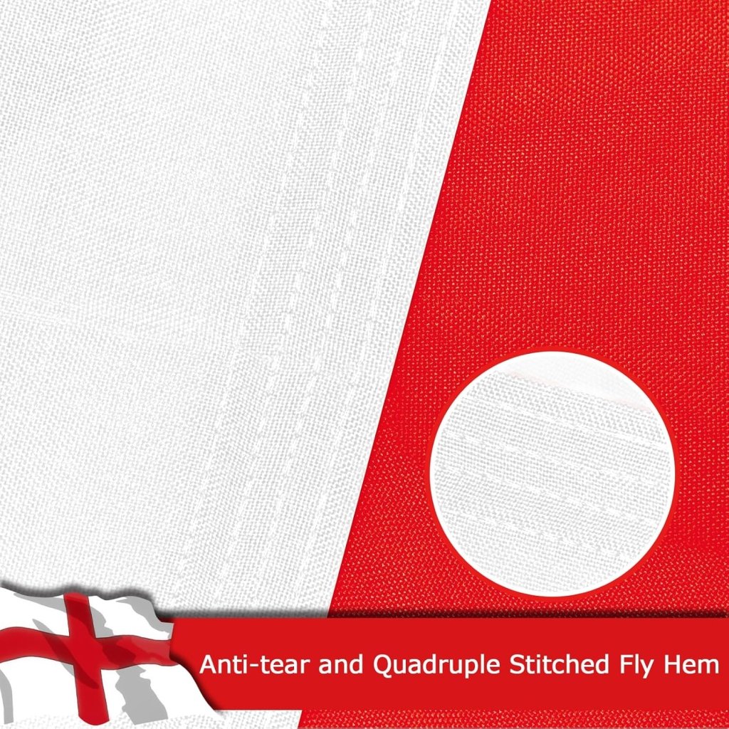 England English Flag for Outside, 400D Heavy Duty Polyester, Double - Sided Printing, Quadruple Stitched Fly Hem, Fade Resistant, 2 Brass Grommets