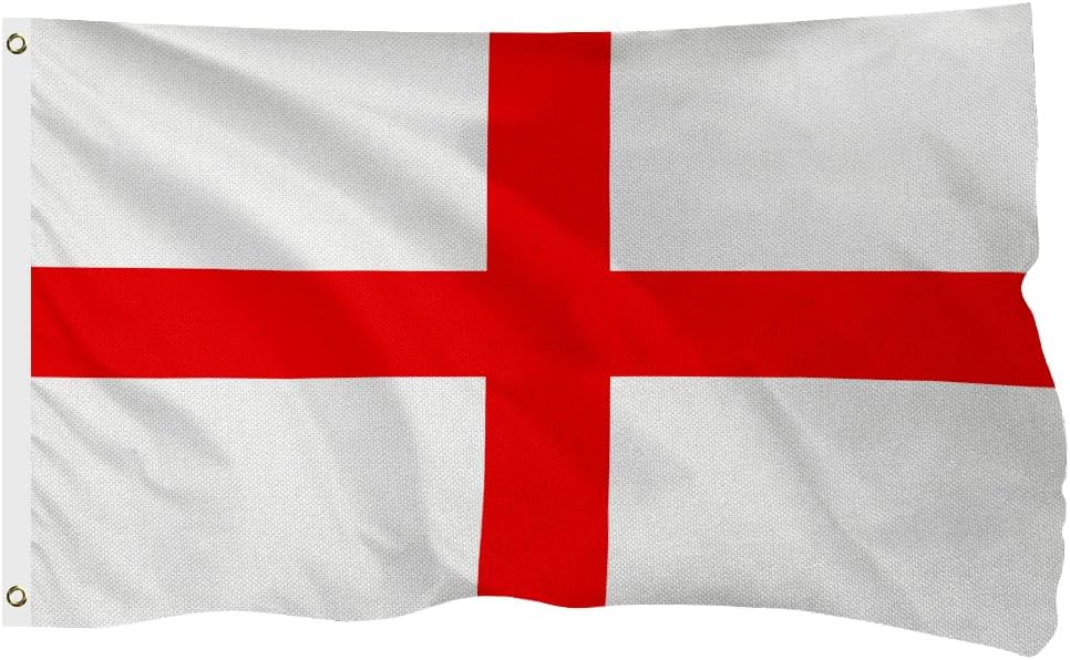 England English Flag for Outside, 400D Heavy Duty Polyester, Double - Sided Printing, Quadruple Stitched Fly Hem, Fade Resistant, 2 Brass Grommets