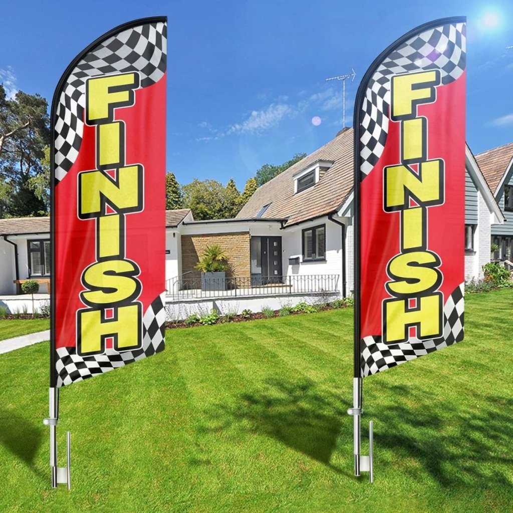 Finish Flag - 8ft Finish Feather Flag for Finish Business(Flagpole Not Included) - FSFlag