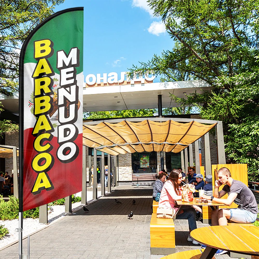 Mexican Restaurant Banner - FSFLAG Barbacoa Menudo Swooper Flag Feather Flag Pole Kit - FSFlag