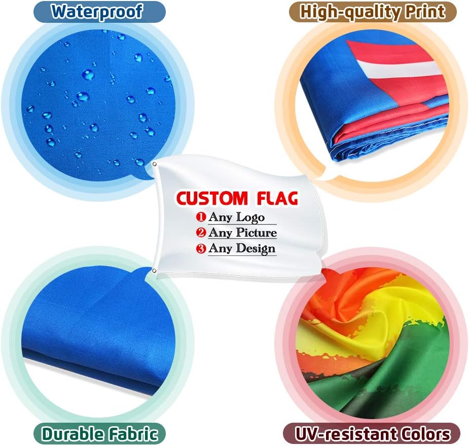 Premium Custom Flags - 2x3,4x6FT,Single/Double - Sided(Flagpole Not Included) - FSFlag