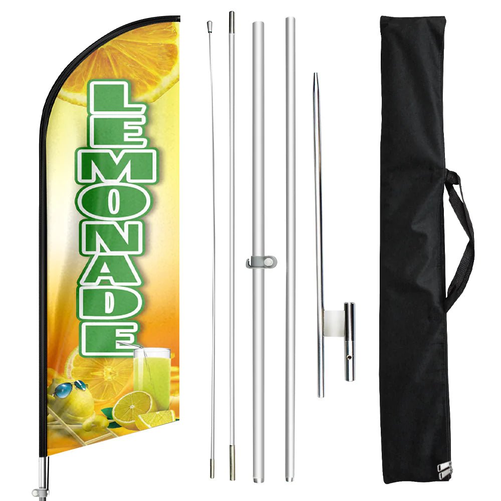Lemonade Sign - 11ft Lemonade Swooper Flag Feather Flag Pole Kit - FSFlag