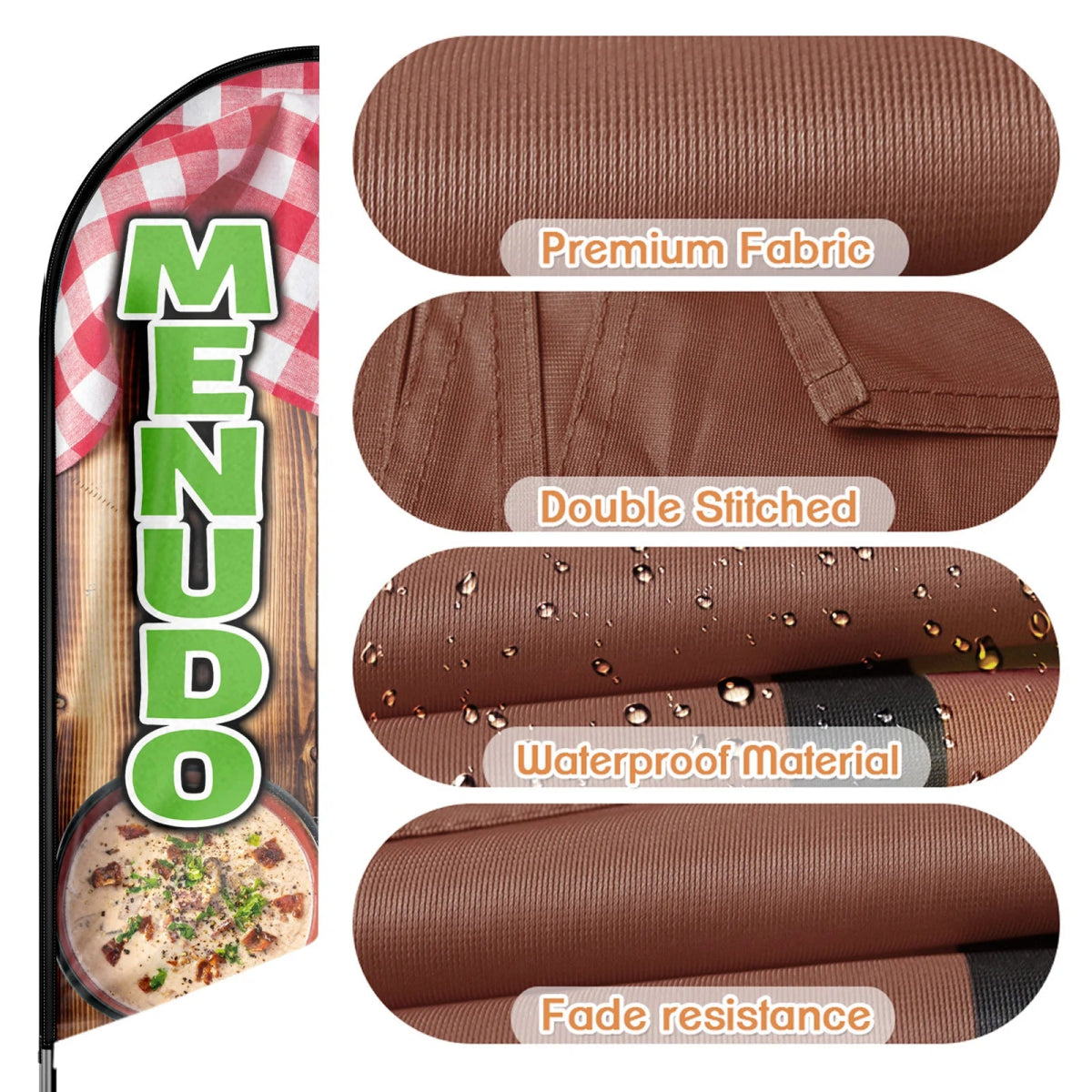 Mexican Restaurant Banner - 11ft Menudo Swooper Flag Feather Flag Pole Kit - FSFlag