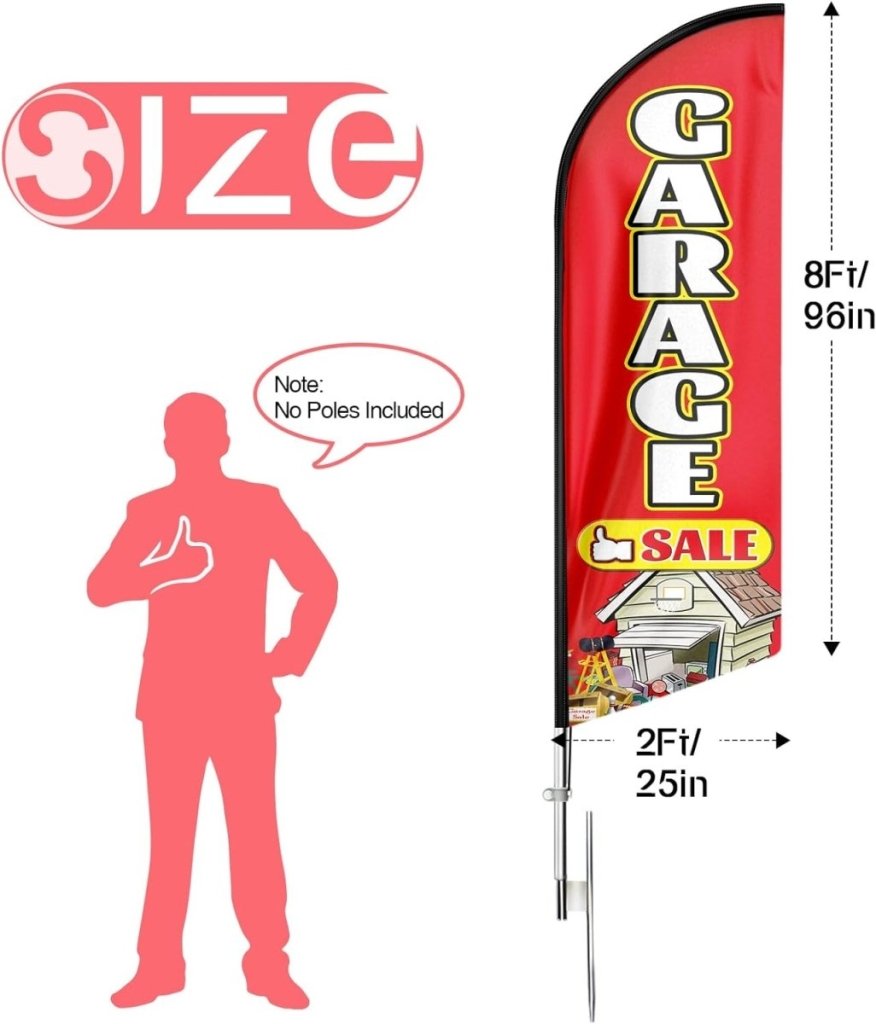 Garage Sale Flags - Garage Sale Feather Flag for Garage Sale Business(Flagpole Not Included) - FSFlag