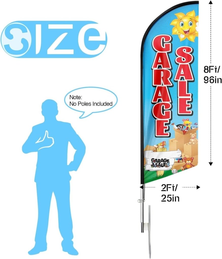 Garage Sale Signs - Garage Sale Feather Flag for Garage Sale Business(Flagpole Not Included) - FSFlag