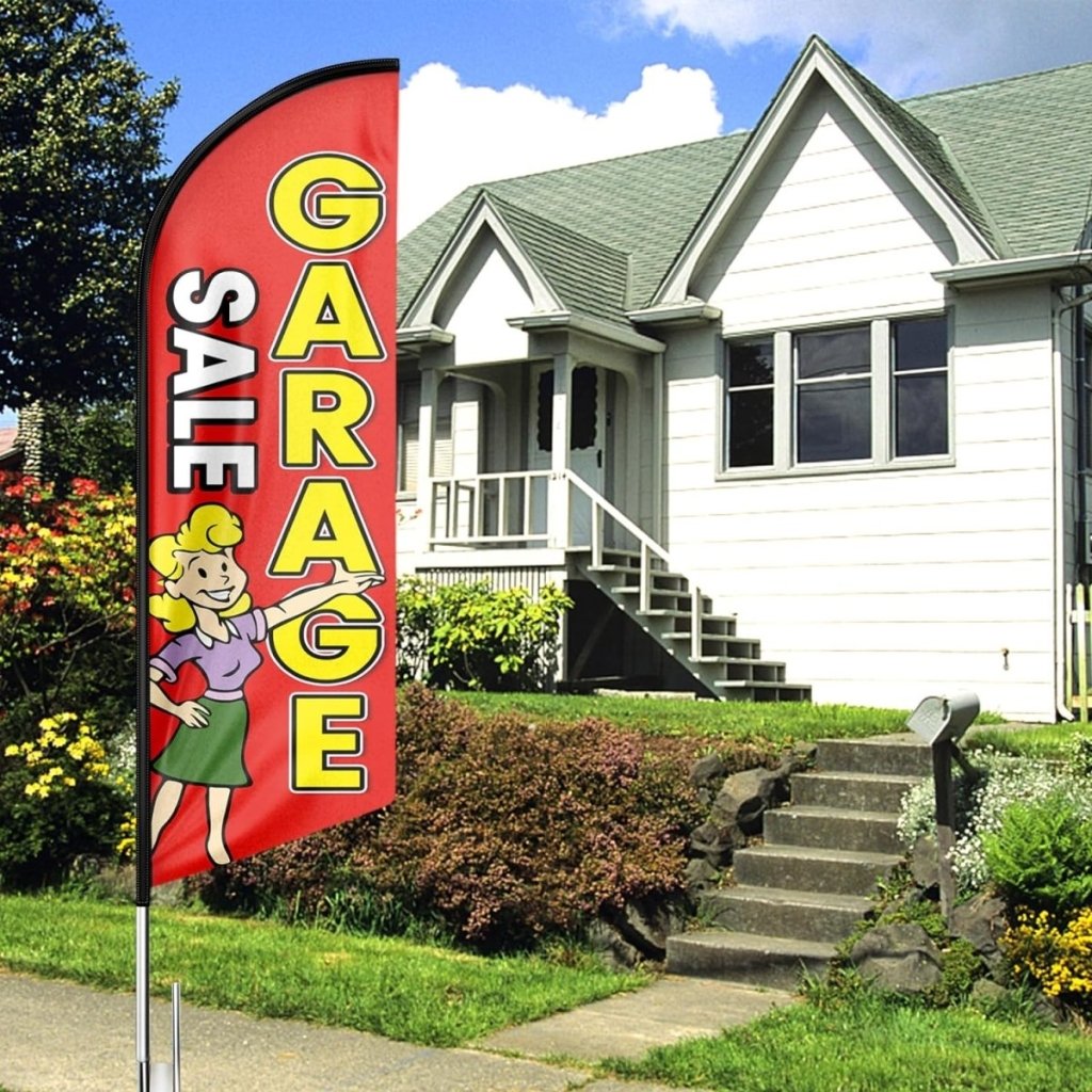 Garage Sale Signs - Garage Sale Feather Flag for Garage Sale Business(red Flagpole Not Included) - FSFlag