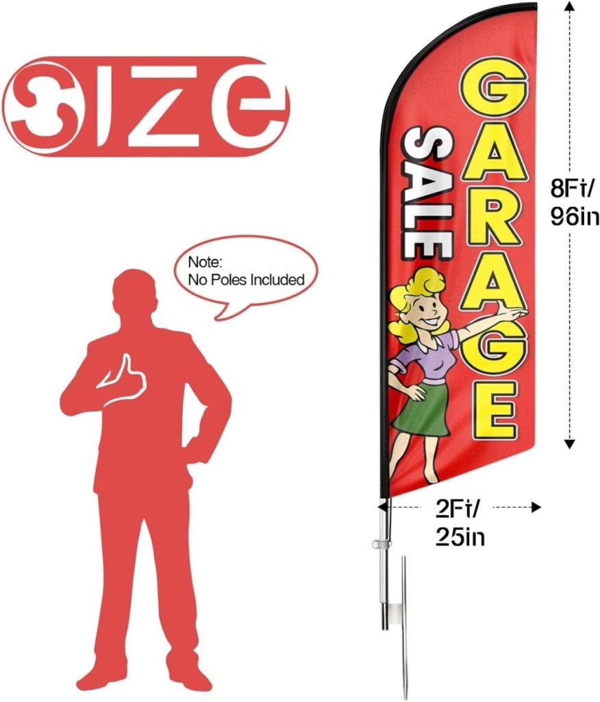 Garage Sale Signs - Garage Sale Feather Flag for Garage Sale Business(red Flagpole Not Included) - FSFlag