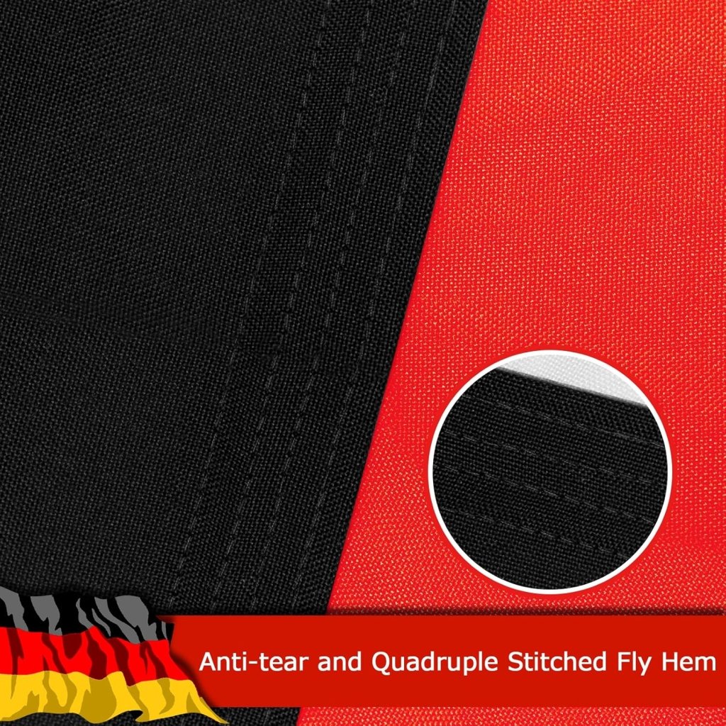 Germany German Flag for Outside, 400D Heavy Duty Polyester, Double - Sided Printing, Quadruple Stitched Fly Hem, Fade Resistant, 2 Brass Grommets