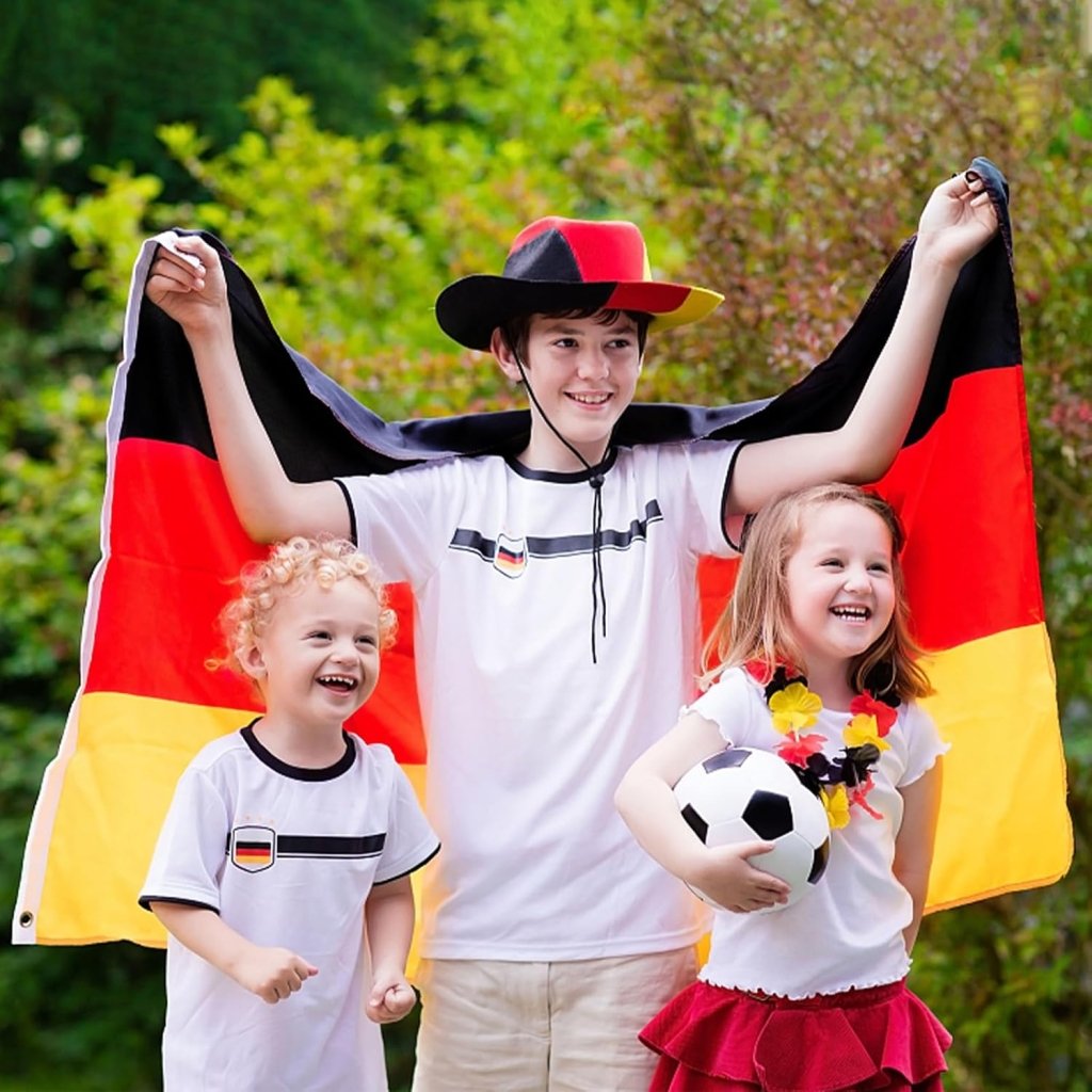 Germany German Flag for Outside, 400D Heavy Duty Polyester, Double - Sided Printing, Quadruple Stitched Fly Hem, Fade Resistant, 2 Brass Grommets