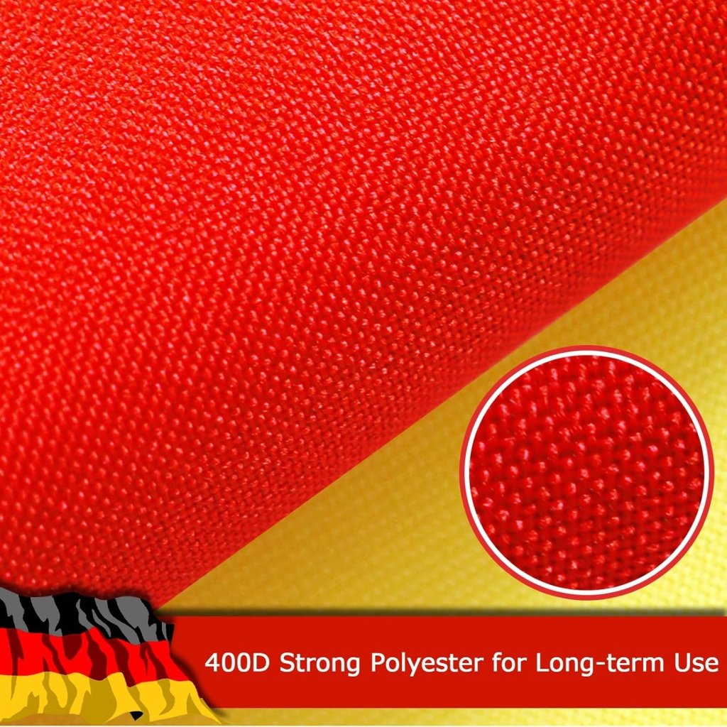 Germany German Flag for Outside, 400D Heavy Duty Polyester, Double - Sided Printing, Quadruple Stitched Fly Hem, Fade Resistant, 2 Brass Grommets