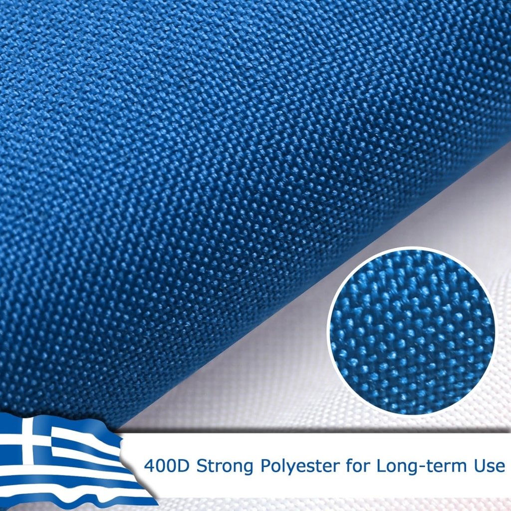 Greece Greek Flag for Outside, 400D Heavy Duty Polyester, Double - Sided Printing, Quadruple Stitched Fly Hem, Fade Resistant, 2 Brass Grommets