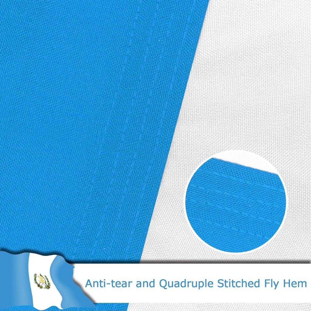 Guatemala Guatemalan Flag for Outside, 400D Heavy Duty Polyester, Double - Sided Printing, Quadruple Stitched Fly Hem, Fade Resistant, 2 Brass Grommets