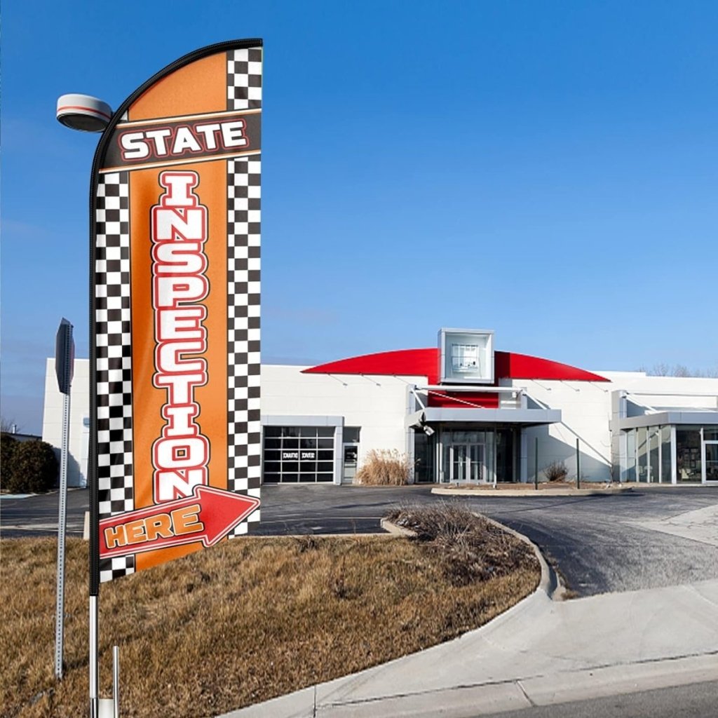 Inspection Sign - State Inspection Here Feather Flag for State Inspection Here Business (Flagpole Not Included) - FSFlag