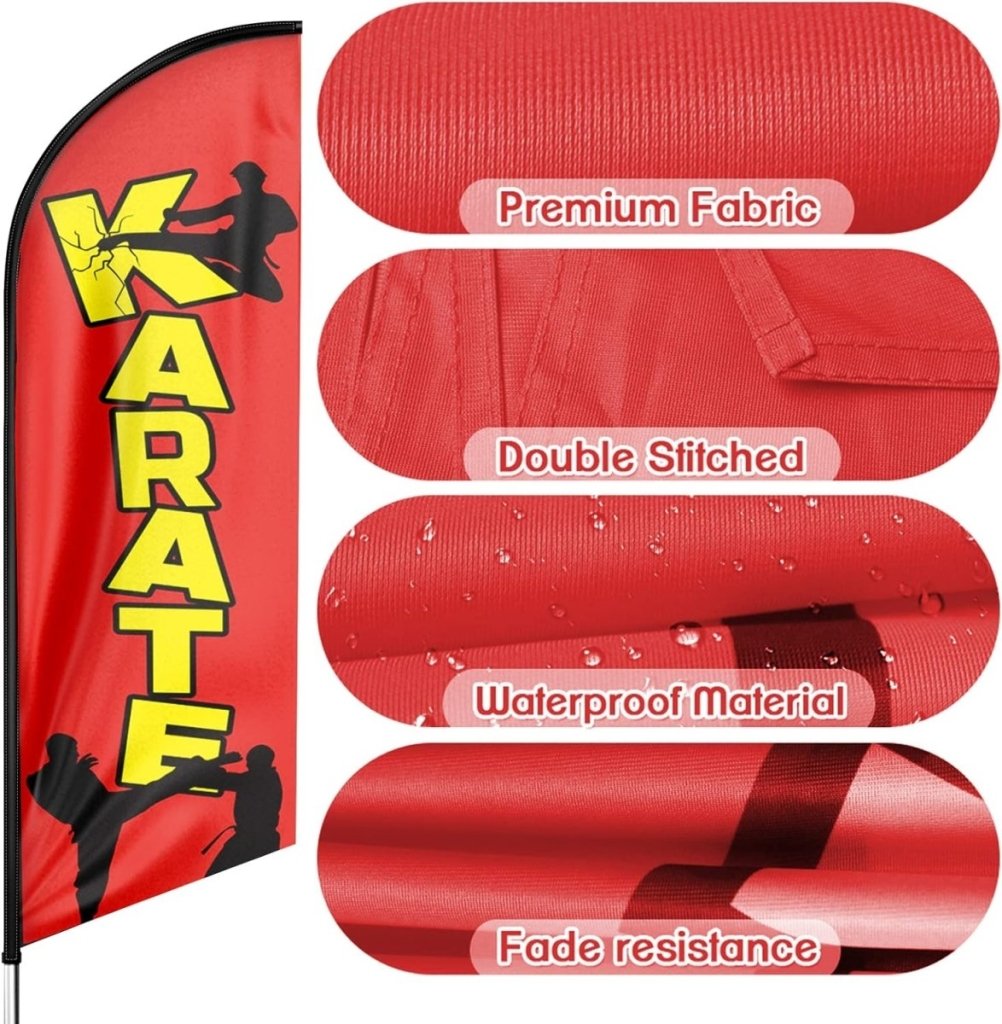 Karate Sign - 8ft Karate Feather Flag for Karate Business(Flagpole Not Included) - FSFlag