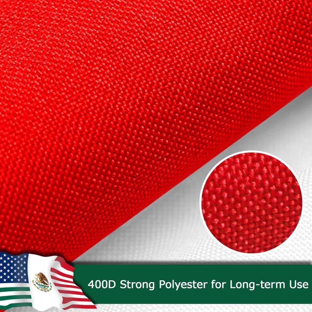 Mexico USA Friendship Flag for Outside, 400D Heavy Duty Polyester, Double - Sided Printing, Quadruple Stitched Fly Hem, Fade Resistant, 2 Brass Grommets