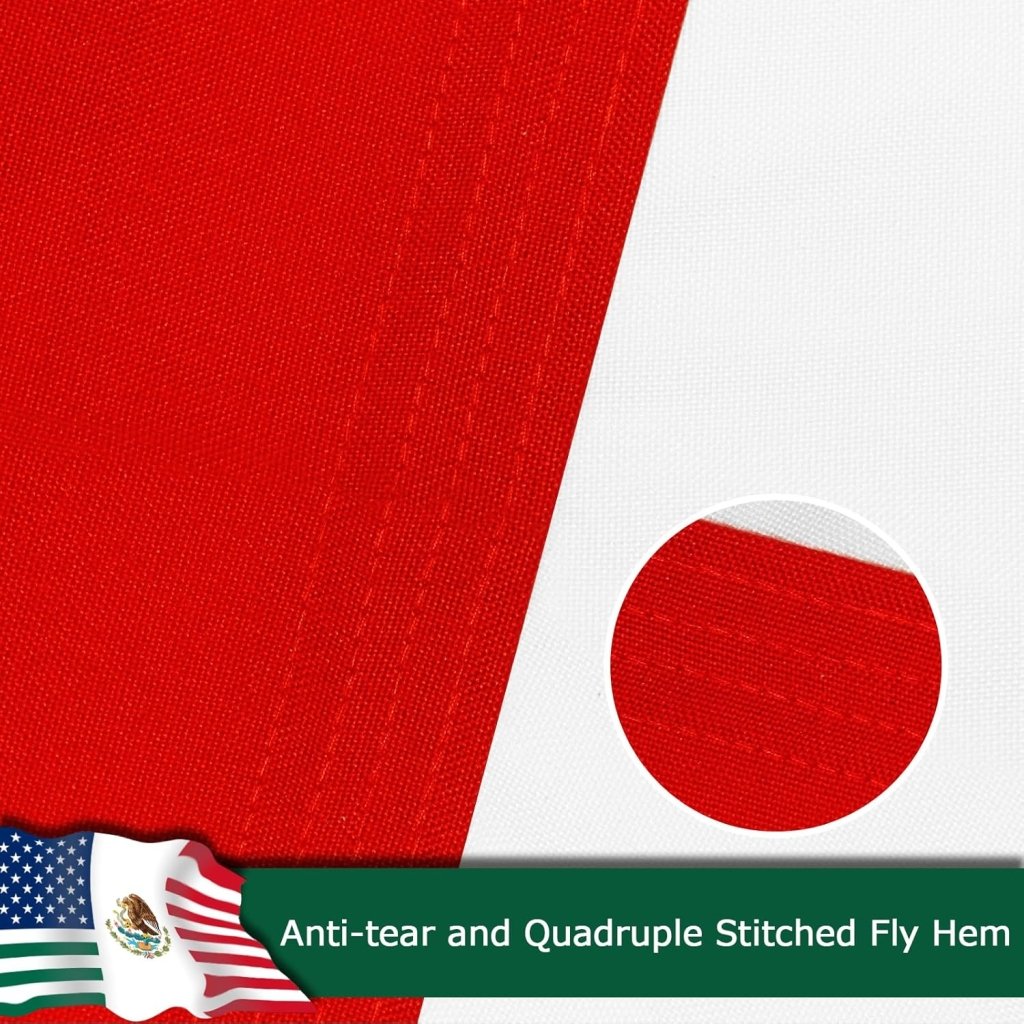Mexico USA Friendship Flag for Outside, 400D Heavy Duty Polyester, Double - Sided Printing, Quadruple Stitched Fly Hem, Fade Resistant, 2 Brass Grommets