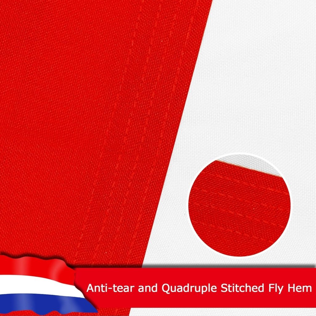 Netherlands Dutch Flag for Outside, 400D Heavy Duty Polyester, Double - Sided Printing, Quadruple Stitched Fly Hem, Fade Resistant, 2 Brass Grommets