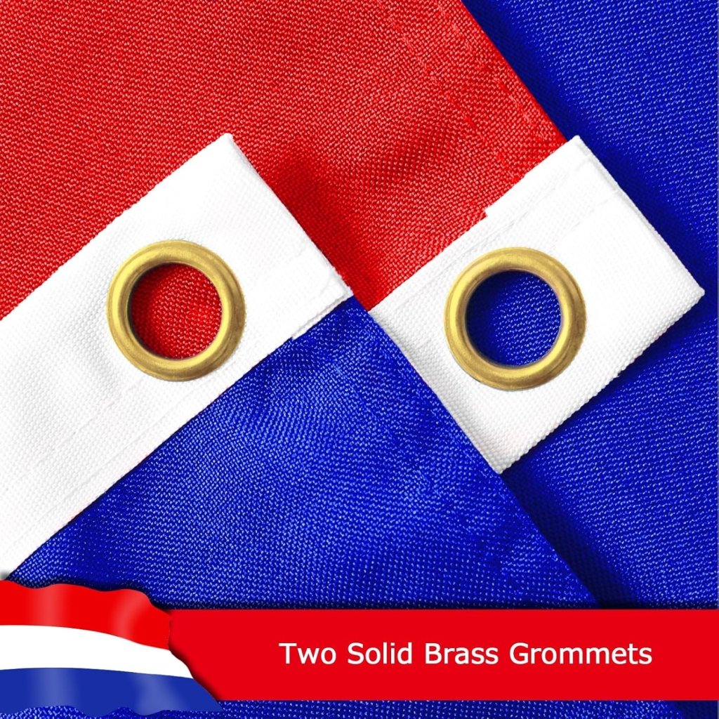 Netherlands Dutch Flag for Outside, 400D Heavy Duty Polyester, Double - Sided Printing, Quadruple Stitched Fly Hem, Fade Resistant, 2 Brass Grommets