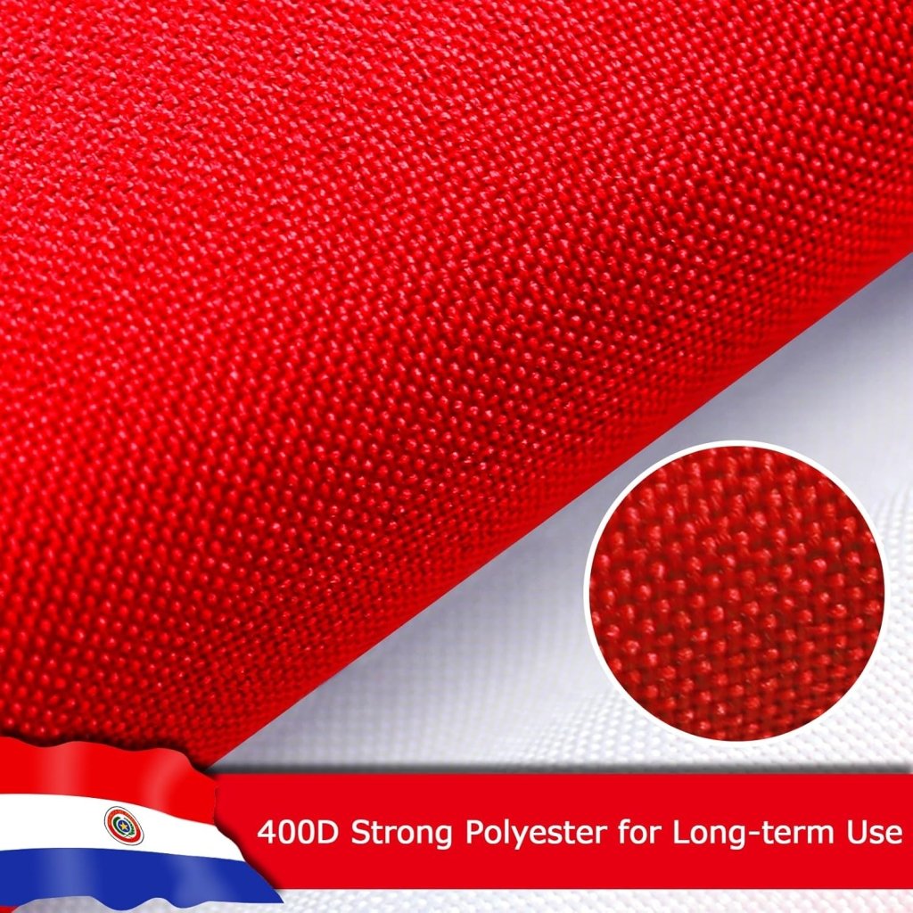 Paraguay Paraguayan Flag for Outside, 400D Heavy Duty Polyester, Double - Sided Printing, Quadruple Stitched Fly Hem, Fade Resistant, 2 Brass Grommets