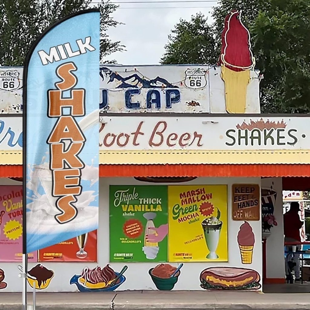 Shake Sign - Milk Shakes Feather Flag for Milk Shakes Business(Flagpole Not Included) - FSFlag