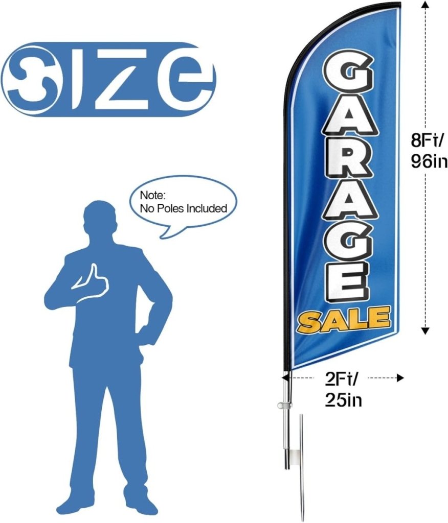 Signs For Garage Sale - Garage Sale Feather Flag for Garage Sale Business(Flagpole Not Included) - FSFlag